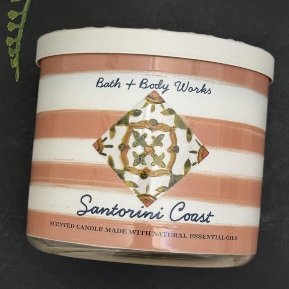 BBW Santorini Coast Bath & Body Works 3 Wick Candle - Picture 5 of 10